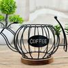 Decorative Coffee Pod Storage Basket With Large Capacity Iron Structure For Capsules Snacks Fruits Home Use