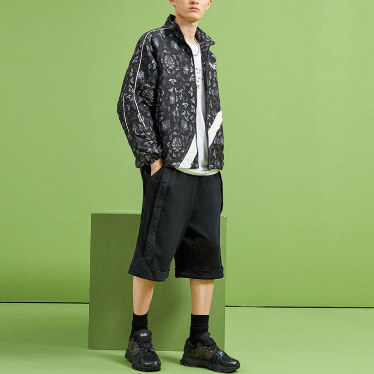 Li Ning X Jackie Chan Collaboration Kung Fu Series Solid Color Loose Fit Cropped Sports Pants Men Pants Black AKQQ081-1