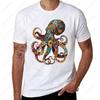 Mens Quick Dry Octopus Graphic Print TShirt Korean Fashion Summer 2025 Casual Streetwear Funny Classic Aesthetic Simple Top