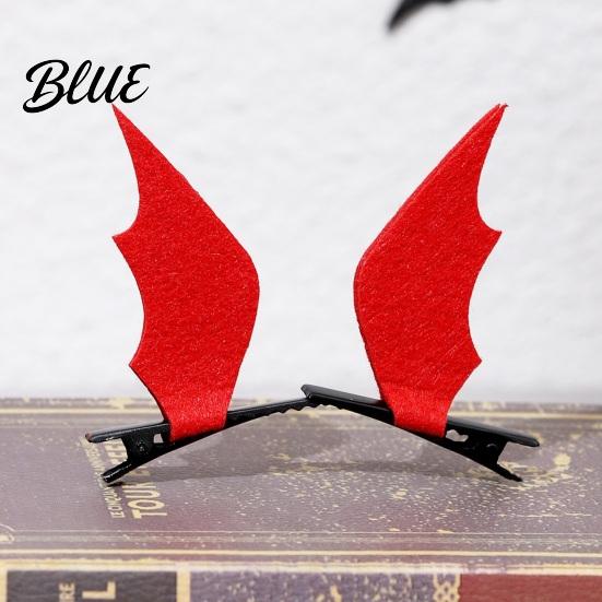 Lightweight Non Woven Hair Clips 2Pcs Halloween Red Bat Wings Clips 3D Wing Hairpin Funny Party Decorations Gothic Pins Cute Accessories for Women