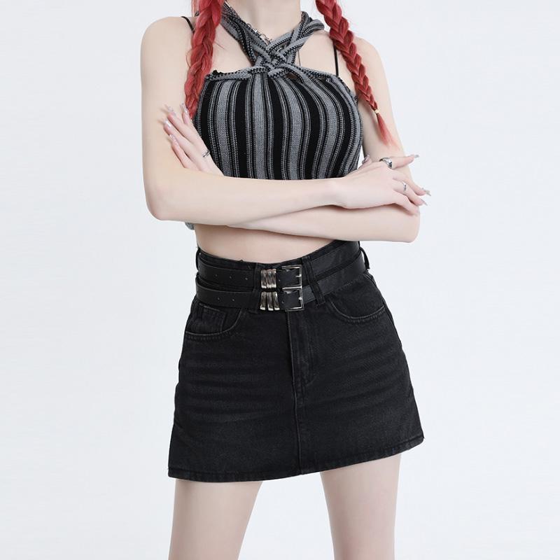 

Летние мини-джинсовые юбки для женщин, тонкие сексуальные джинсовые юбки, модная винтажная уличная одежда Y2k, одежда в корейском стиле