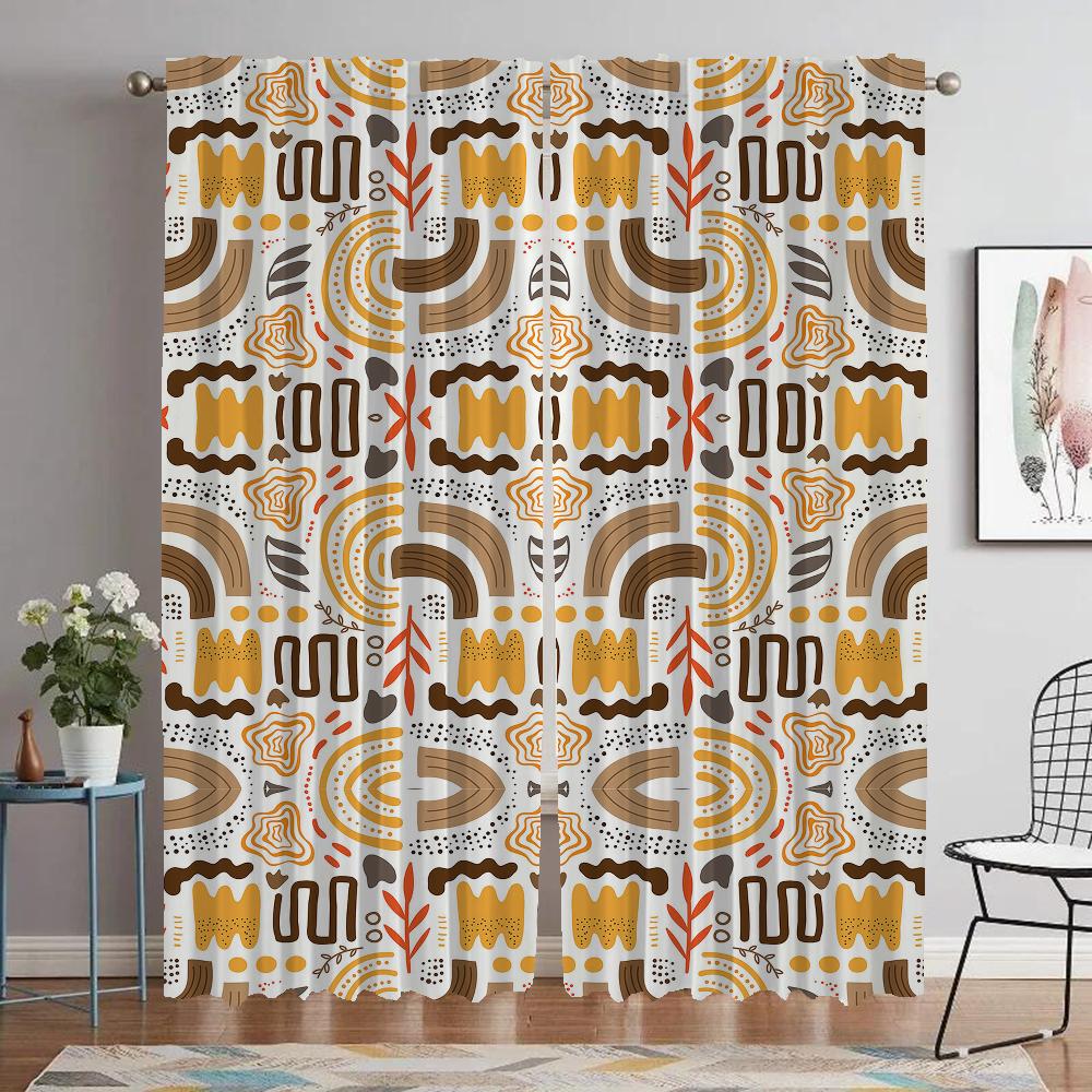 Art Pattern Partition Blackout Curtains for Living Room Curtain Halloween Decoration Home Interior Curtains 2 Pieces Shades