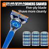 Portable Men's Shaving Combination Blade Head Can Replace Five Layers of Blades, Equipped with Shaving Storage Box, 12 Pack