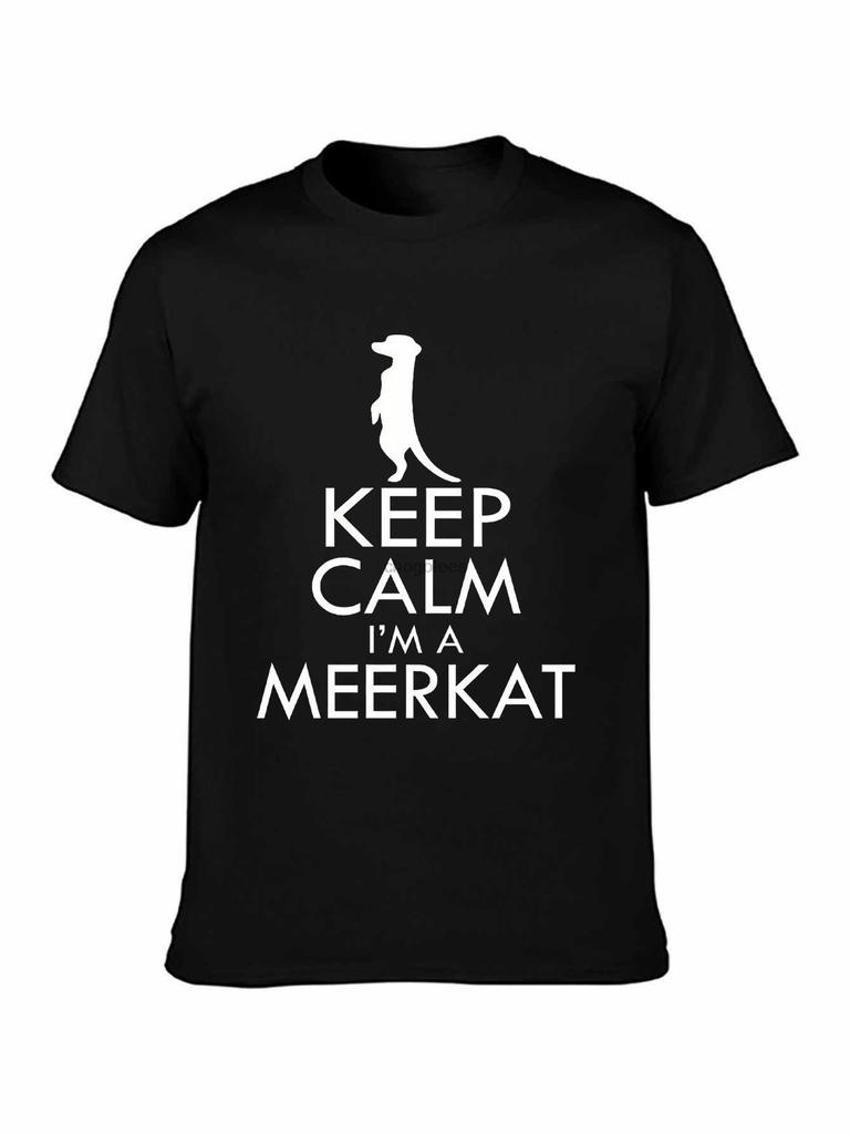 Brand Clothing Men Tee Shirts keep Calm IM A Meerkat Funny Joke Animal TShirt casual Tops T shirts