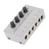 For US Plug 4 Channel Stereo Headphone Amplifier Ultra Compact Mini Earphone Splitter  Sound Mixer