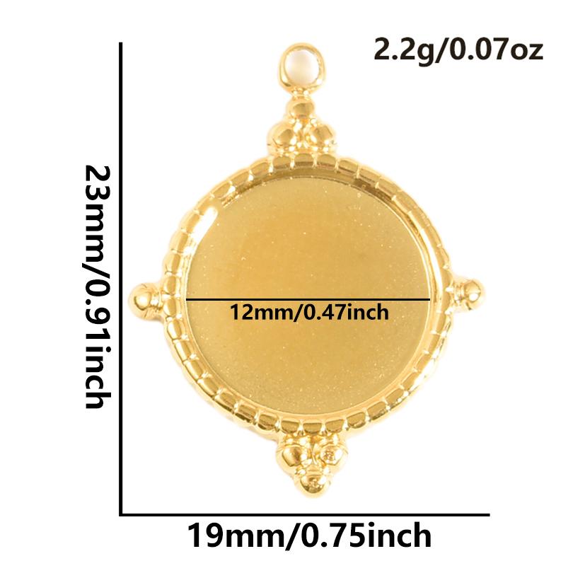 5pcs Geometric Cabochon Base Setting Tray Blank PVD Charm Heart Cross Flower DIY Stainless Steel Pendant For Jewelry Making Bulk