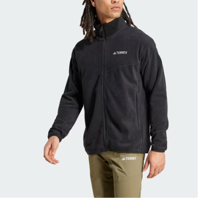 adidas Terrex Multi Full-Zip Solid Color Stand Collar Long Sleeve Jacket Men Jacket Black IZ3294