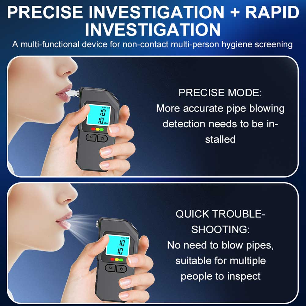 Portable Breathalyzer LCD Screen Alcohol Breathalyzer Tester High Accuracy Alcohol Detector for Family and Party Use