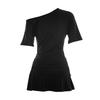 Europäisches & Amerikanisches Damen Freizeit Minikleid schulterfrei - Einfarbig, Vielseitig für Frühling/Sommer.