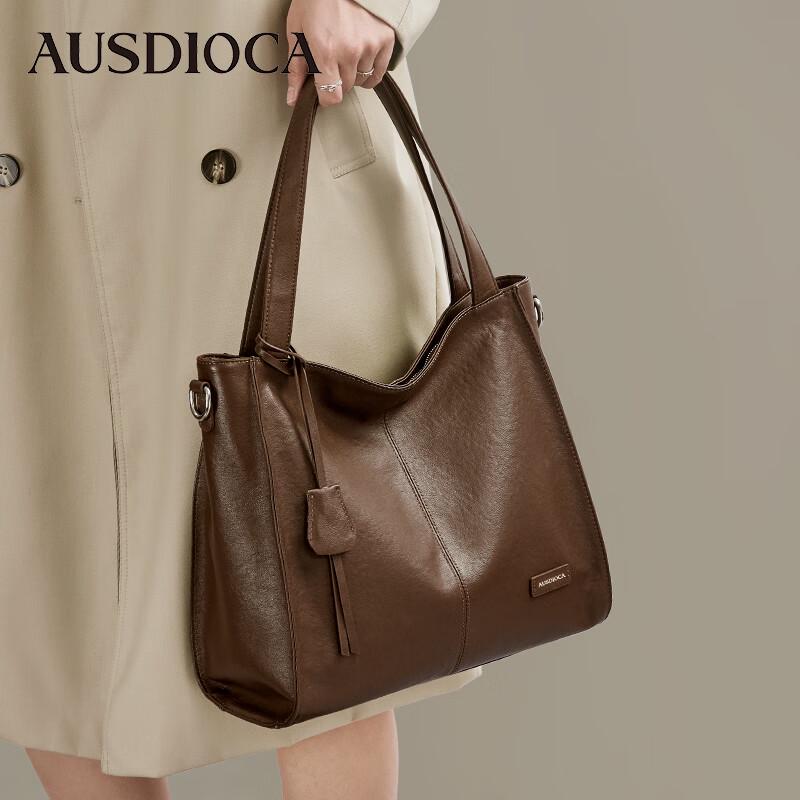 AUDIJIA Women's Genuine Leather Tote Bag