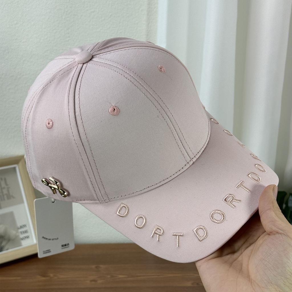 Fashion Hat Korean Version Versatile Solid Color Alphabet Embroidery Curved Brim Shade Baseball Cap Korean Khaki Trendy Men's and Women's Cap