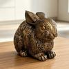 Vintage Rabbit Figurine Carving Bunny Statue Animal Sculpture Home Office Bookshelf Desktop Fengshui Decoration Ornament