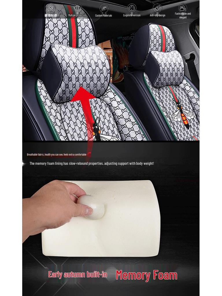 Universal Linen Seat Cover for Honda Accord 8th-10th Gen - Half Cushion, Full Cover, All-Season