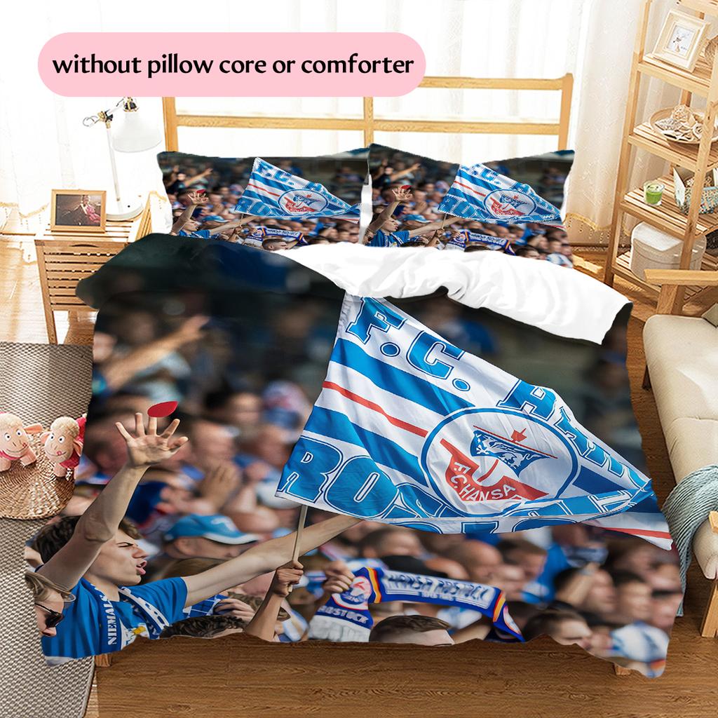 Lufthansa team Pattern Bedding Home Decoration Birthday Gift (1 * duvet cover + 2 * pillowcase, without core)