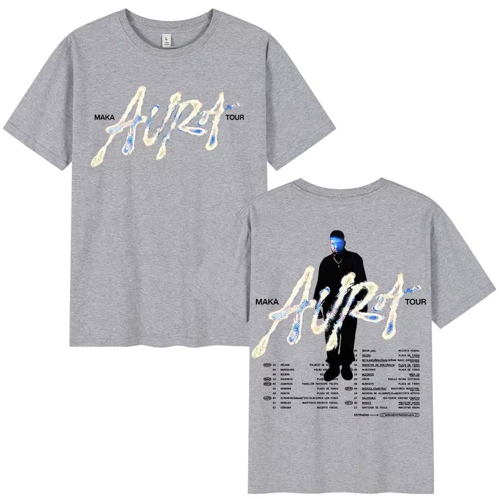 Rapper Maka 2025 Aura Tour Merch T-shirt Men Women Fashion Vintage T-shirts Casual Cotton O-Neck Short Sleeve T Shirt Streetwear