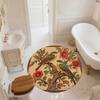 Vintage Flower Bird,Round Area Rug,Carpet Rug for Living Room Bedroom Sofa Playroom Decor,Non-slip Floor Mat