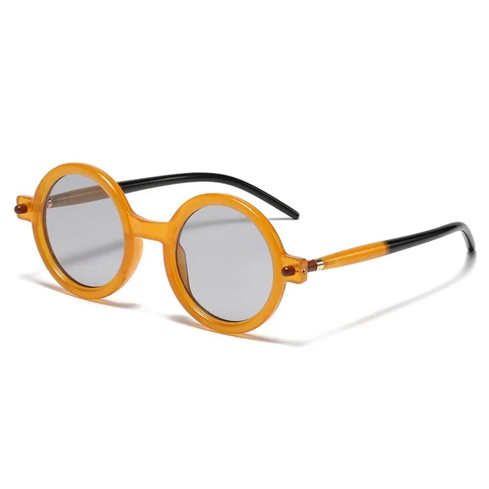 Vintage Round Sunglasses Women Men Trendy Punk Luxury Designer Shades Big Frame UV400 Sun Glasses