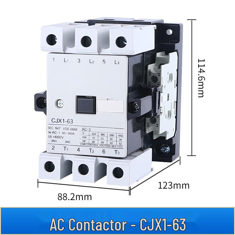 Silver Contacts AC Contactor CJX1-63: 75-400A, 380V
