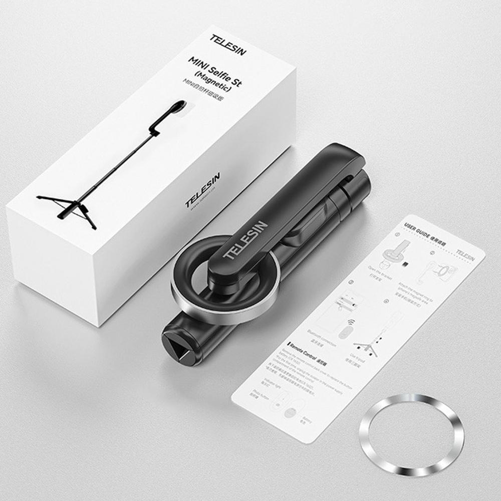 TELESIN WS-22005 Mini Selfie-Stick Magnetisches Handy-Stativ Aluminiumlegierung Ausziehbarer Ständer