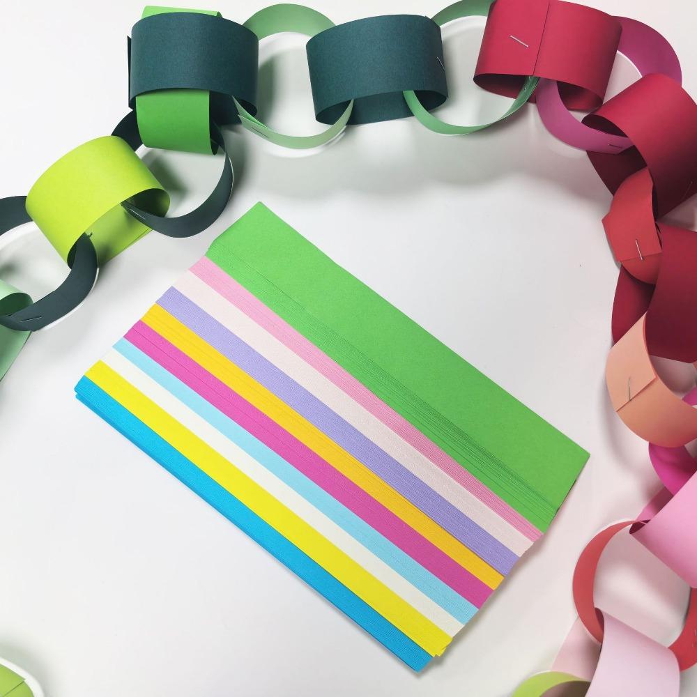 300PCS/Set 25*4cm DIY Paper Chains Mixed Color Party Decorative Chains Party Supplies
