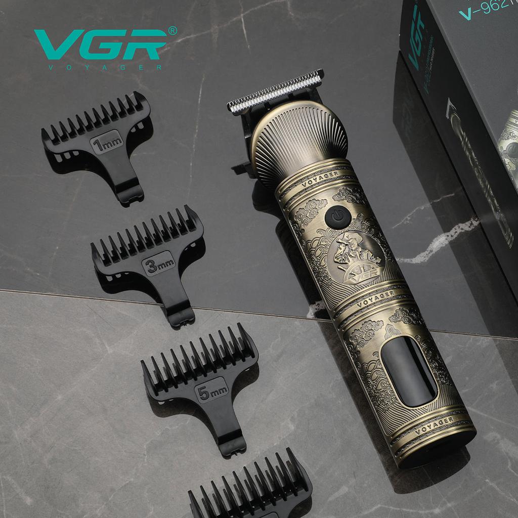 VGR 962 Retro Metal Electric Hair Clipper Household Oil Head Carving Electric Push Clipper T-shaped Blade Haircut Men's Hair Clipper Shape Carving