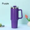 Simple Solid Color Large Capacity Double-layer Vacuum Stainless Steel Thermos Cup with Straw Coffee Cup Outdoor Car Water Cup