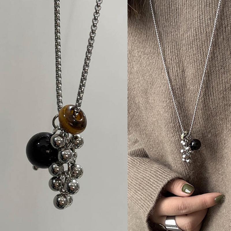 

Намисто з плямистого тигрового ока Жіночий легкий розкішний вишуканий довгий ланцюжок для ключиць Ланцюжок для светра