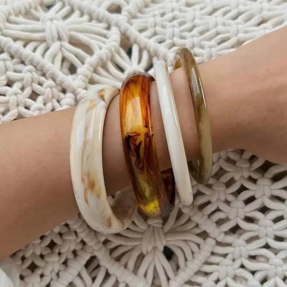 4 Styles Thin Bangle Round Shape Stacking Bangle Fashion Bangle Bracelet Women