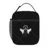 Dark Angel Gothic Hoodie Pattern Lunch Bag Reusable Portable Cooler Thermal Lunch Box Oxford Bento Tote Bag for Work Travel
