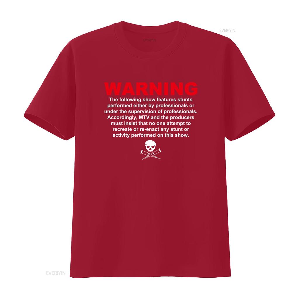 Jackass Der Film Werbe Warnung Totenkopf Gekreuzte Krücken T-Shirt vintage Gewaschen Designer Kleidung Atmungsaktiv homme Grafik