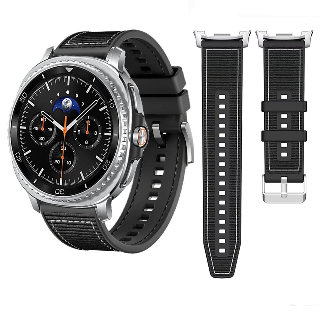 Nylon+Silikon-Armband für Samsung Galaxy Watch 8/8 Classic Armband 40mm 44mm Komposit-Armband correa Galaxy Watch Ultra 2025 47mm