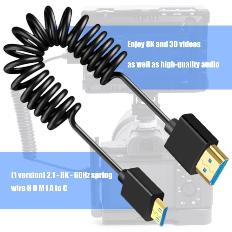 Spring UHD2.1 Cable Supports 8K Resolution Gold Plated Interfaces For Gaming Consoles and Projectors