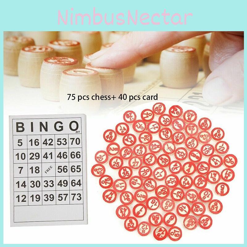 High-quality Bingo Card Set With 40 Cards And 75 Checkers For Kids Develops Intellectual Skills And Promotes Interactivity