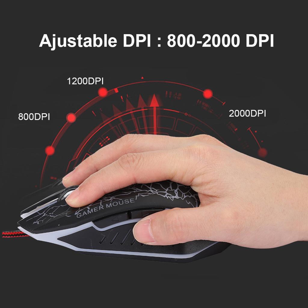 Mice Gamier Wired 6 Buttons Ergonomic LED USB   Mice for Computer Laptop Desktop PC
