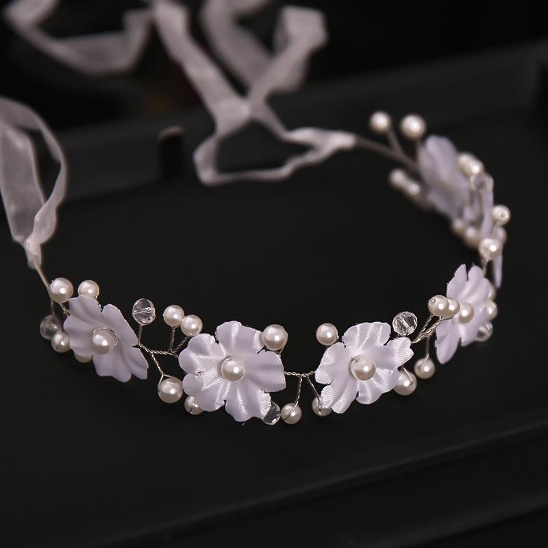 Tuanming Minimalist Pearl Flower Hairband for Updo or Dress-Up