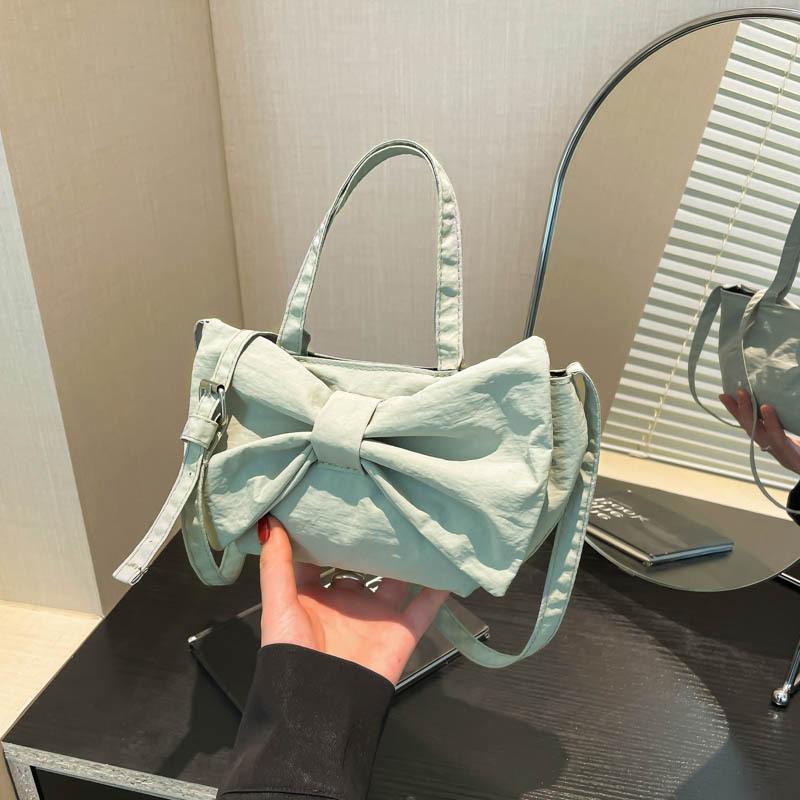 Fashi Schleifen Design Damen Schulter Achseltaschen Leicht Tragbar Damen Umhängetasche Einfarbige Mädchen Handtaschen