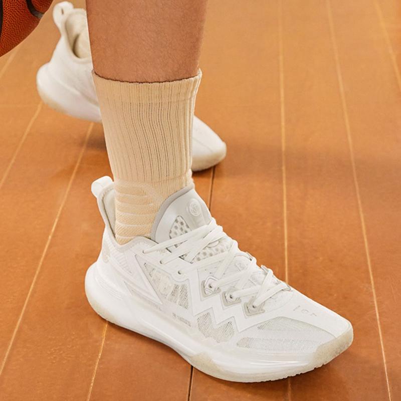 361 Big 3 Future MIRO Cushioning Slip Resistant Abrasion Resistant Low top Basketball Shoes Men's Feather White 672411114-2
