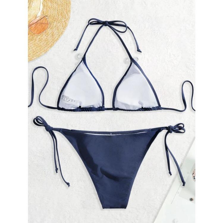Swimwear Thong Bikini Set Sexy New Navy Blue Swimsuits Woman Sexy Bathing Suits Bikinis Triangle Bandage Female Beachwear