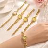 Alloy Diamond Inlaid Watch Round Bracelet Bracelet Watch Luxury Ladies Wristwatch  Daily Use