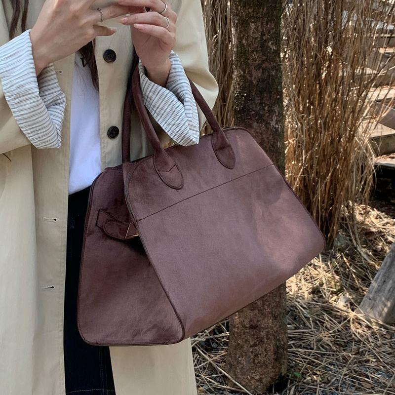 Geantă Tote din Piele Suede de Înaltă Calitate Designer de Lux Boston Geantă de Mână Mare Iarnă Vintage Genți de Umăr pentru Femei