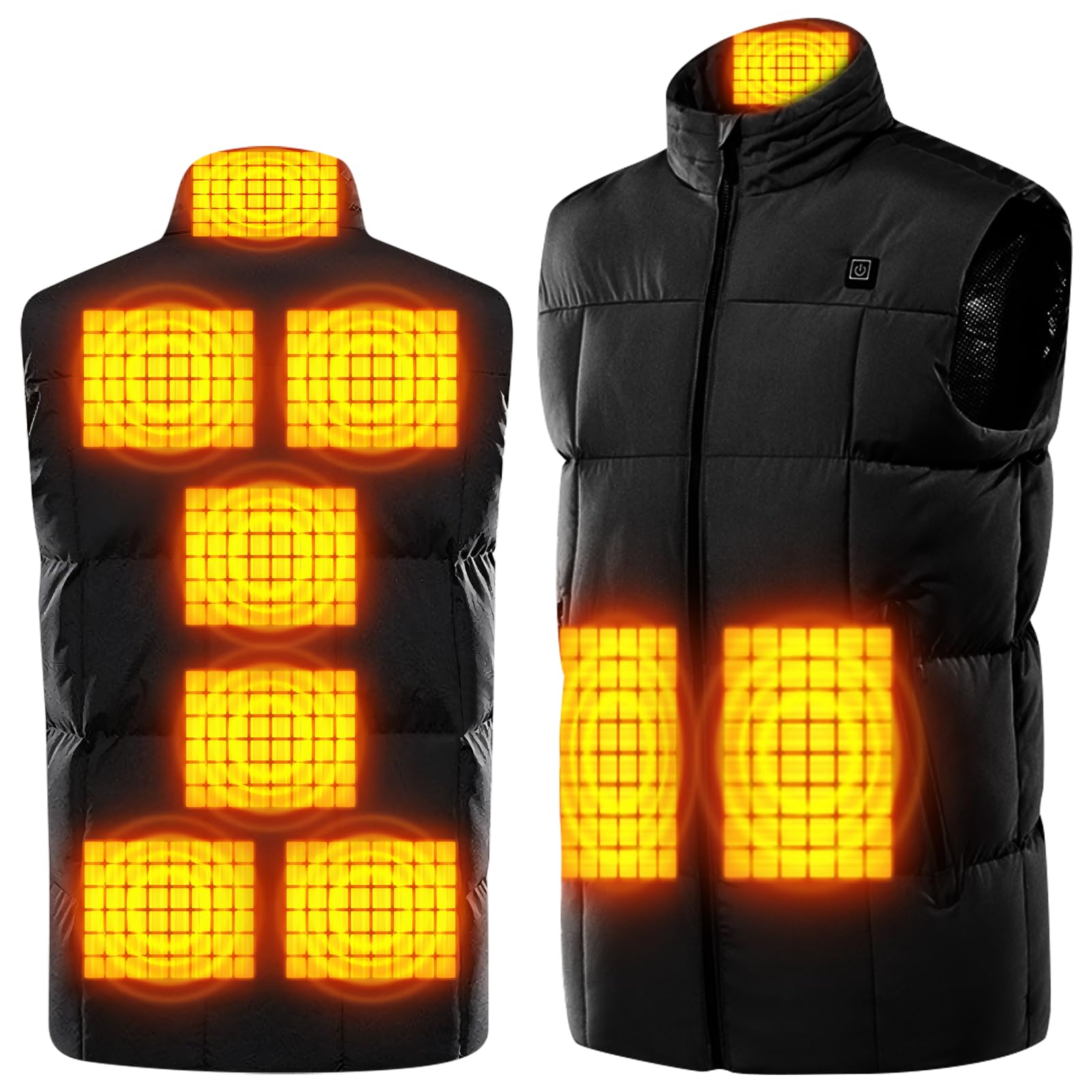 

PandaRio Электрический с подогревом Большой 3 Температуры USB 9 Зоны нагрева спереди и сзади Быстрый Холод Полностью Подходит для улицы Размеры Включает японские инструкции чёрный