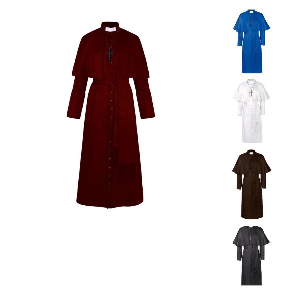 Unisex Medieval Friar Monk Robe Cosplay Costume Halloween Party Dress Up