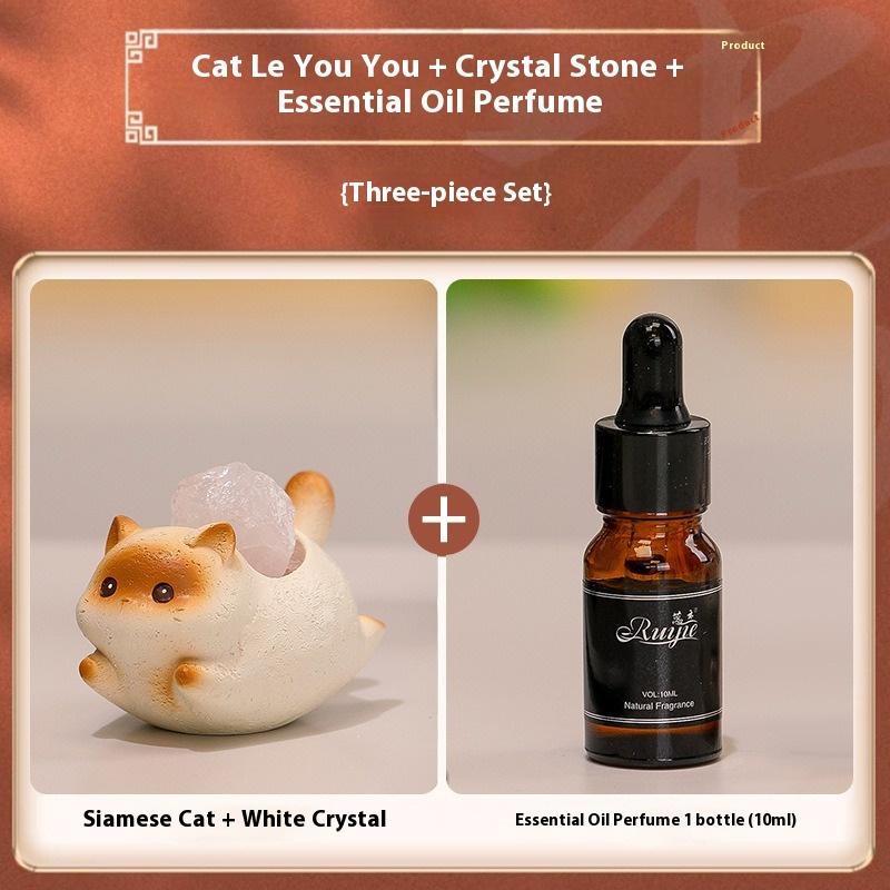 Cat Yo Yo Le Crystal Ornament Home Desk Decoration Gift New Creative Resin Cartoon Cute Gift