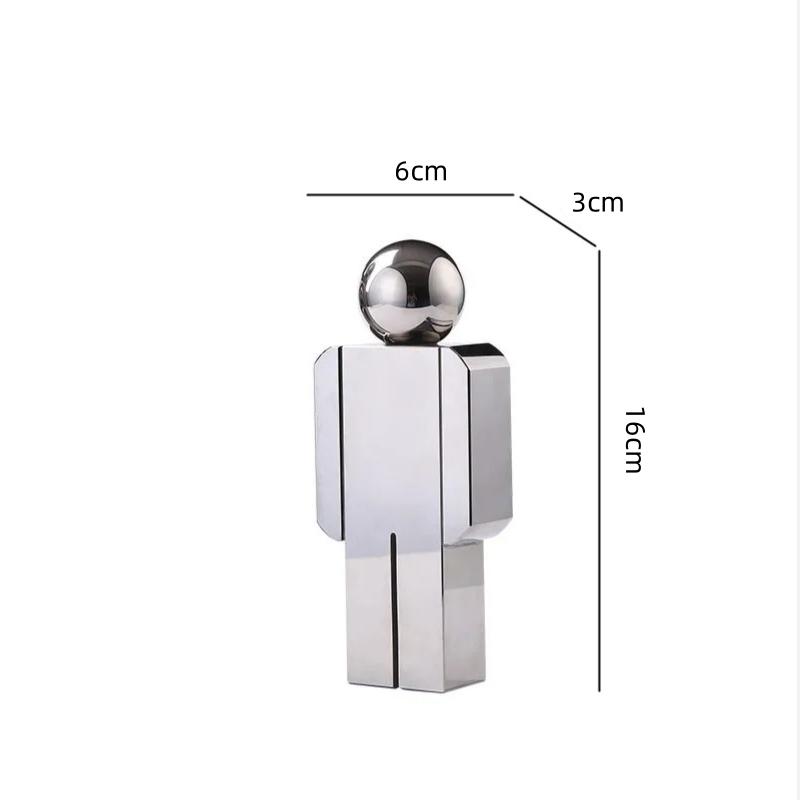 Kristallmann-Statue Transparente Figur Skulptur Glas Handwerkskunst Ornamente Cartoon-Charakterfiguren Heimdekorationszubehör