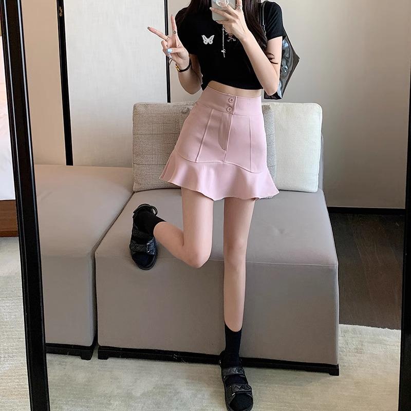 Spring 2024 High-Waist Fishtail Skirt - Women's Slim A-Line Korean Fashion