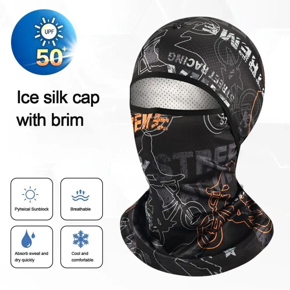 Ice Silk Breathable Full Face Cycling Cap: men's summer, balaclava, UV protection, bike/motorcycle headwear