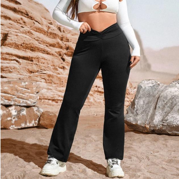 

Женские брюки плиссированные брюки больших размеров с высокой талией 4XL чёрный