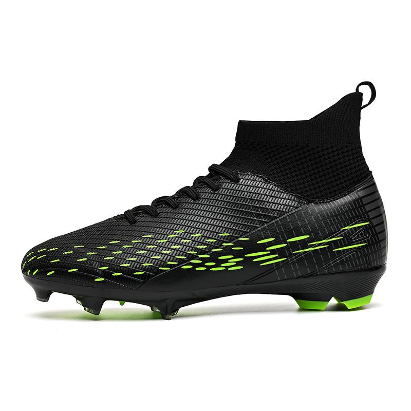 

High-Top Football Shoes Ag Nails Leather Feet For Boys And Girls, Teenagers And Students, Non-Slip Tf Broken Nails Training Sneakers 35