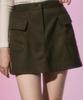 KOLEAT [Fleece-Lined Ver.] Functional Warm Cargo Elastic Waist Mini Skirt [Khaki]