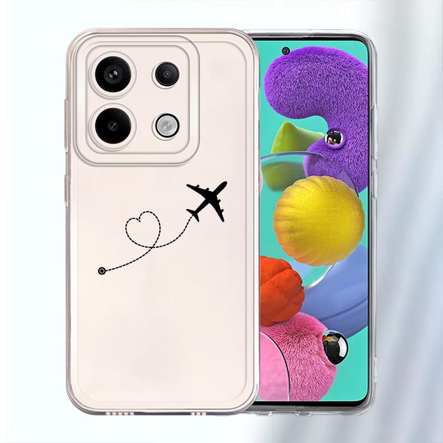 Soft Phone Cover Case for Xiaomi Redmi Note 14 Pro Plus 12S 13C 10S 9 10 14C A4 12 11S 11 Note 13 Love Airplane Art